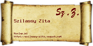 Szilassy Zita névjegykártya